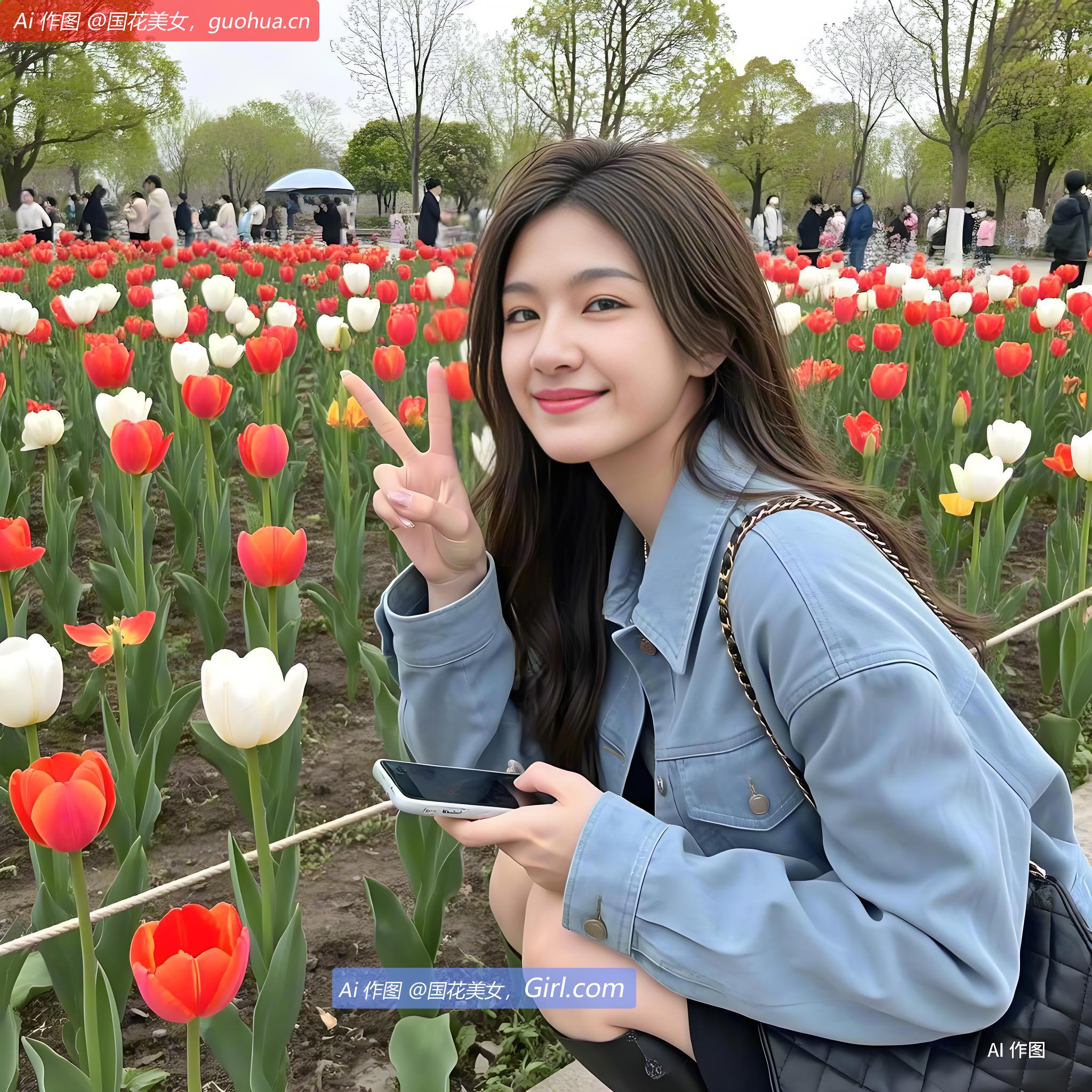 春光明媚，郁金香花开争奇斗艳，美不胜收