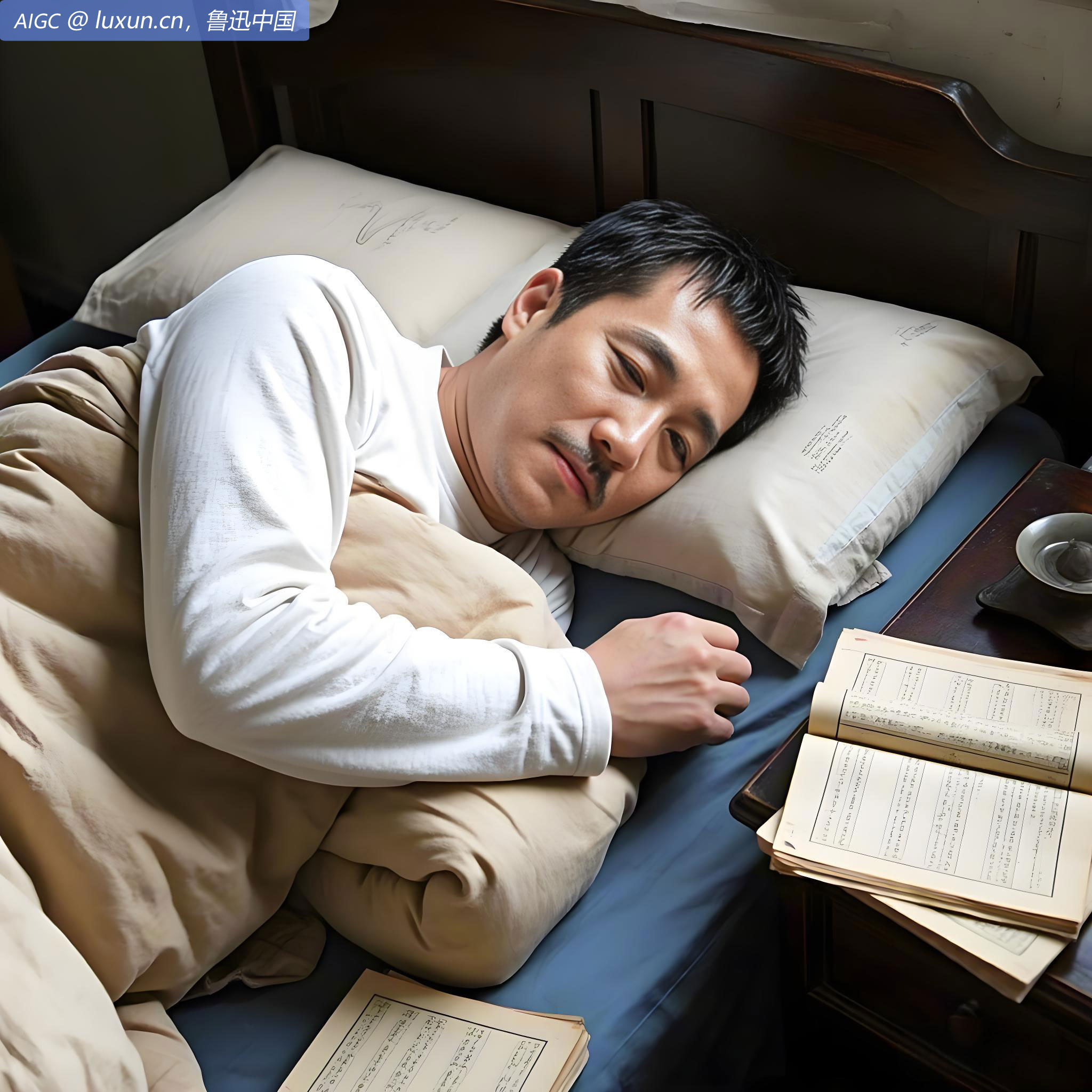 翻书谈说至夜分方睡。