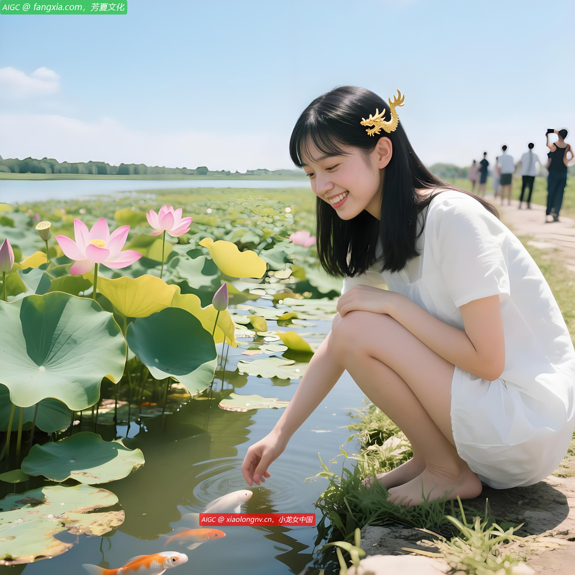 安徽淮南焦岗湖荷花淀，荷花正盛开。