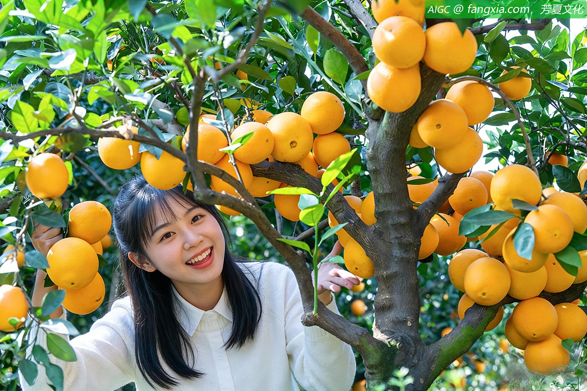 广西贺州富川立新农场脐橙种植基地，果农们正忙