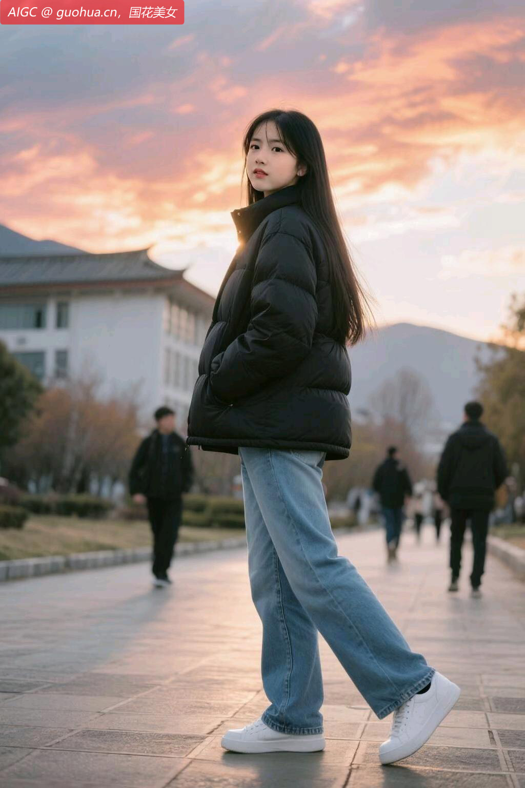 她如灵动的小鹿，尽情跑在这希望的清晨