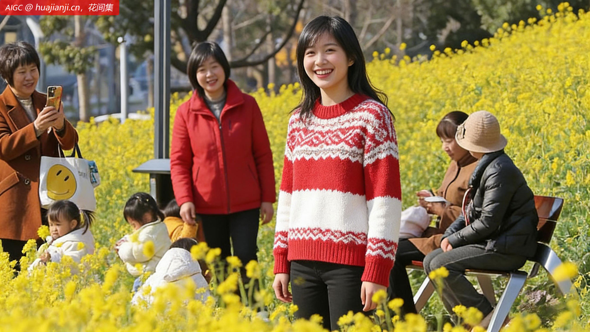杭州七贤桥村，成片耐寒油菜花在寒风中竞相绽放