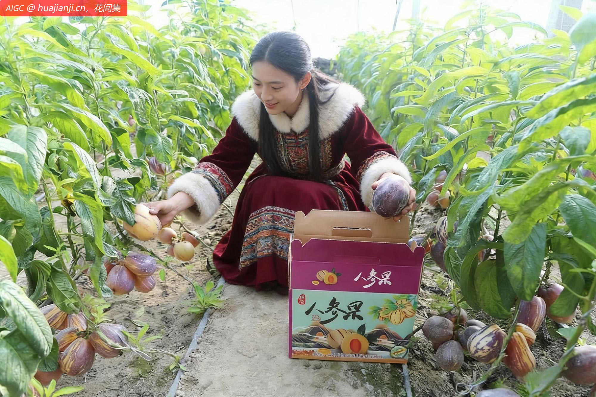 新疆铁门关29团园11连，温室大棚内首批人参果已经成熟