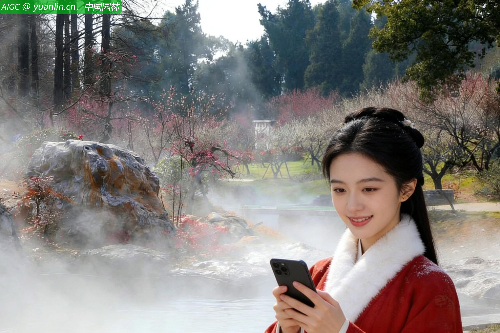 湖北武汉，东湖梅园梅花盛开