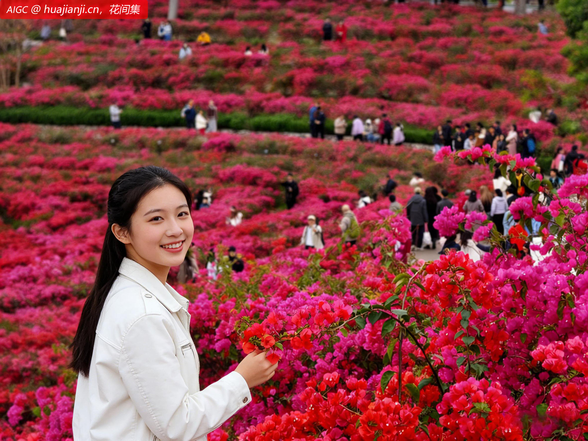 广西南宁青秀山景区繁花绽放，春意盎然。
