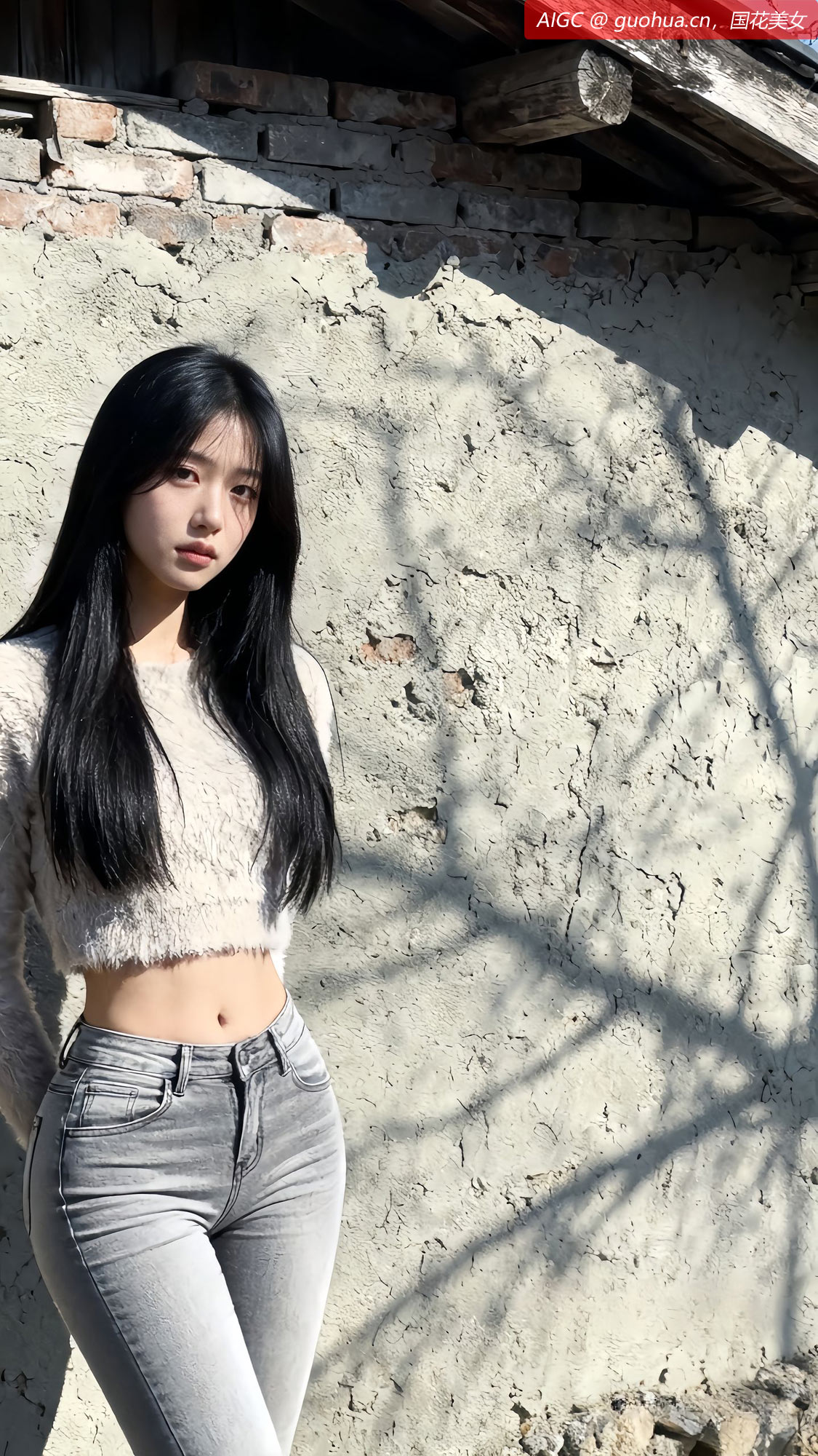 婉晴站在一栋破旧的老屋旁