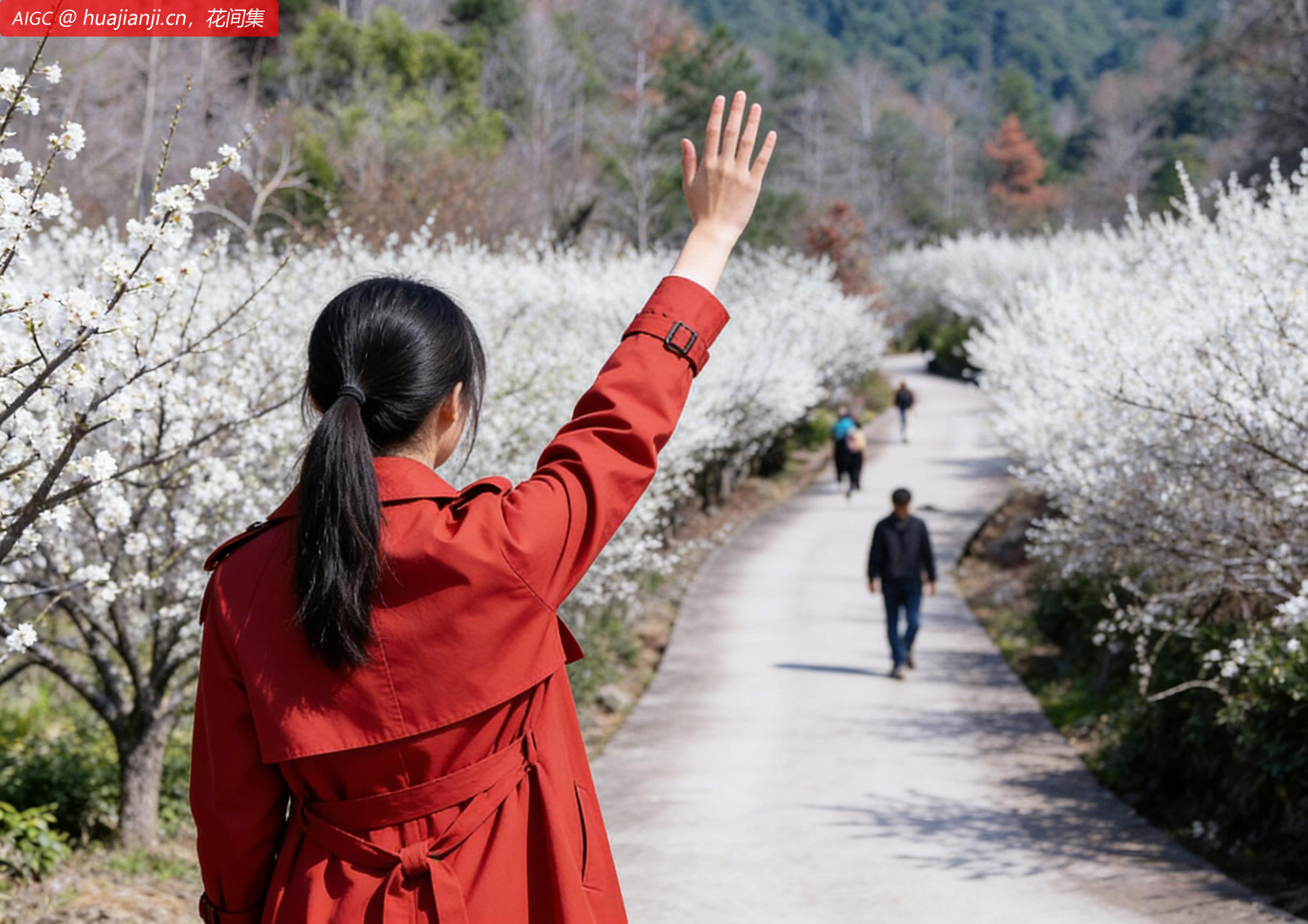 浙江东阳虎鹿镇东山村，洁白的李花远看犹如积雪
