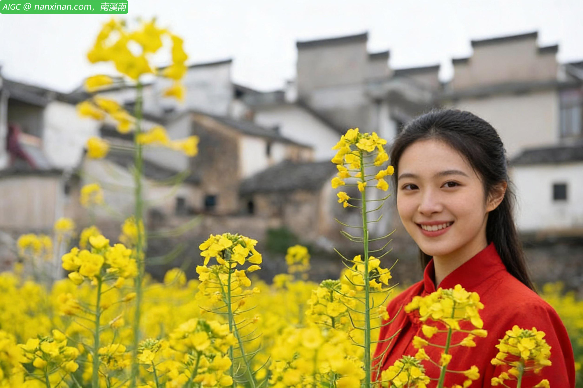 安徽省黄山市歙县新安江畔，油菜花绵延铺展，春意盎然