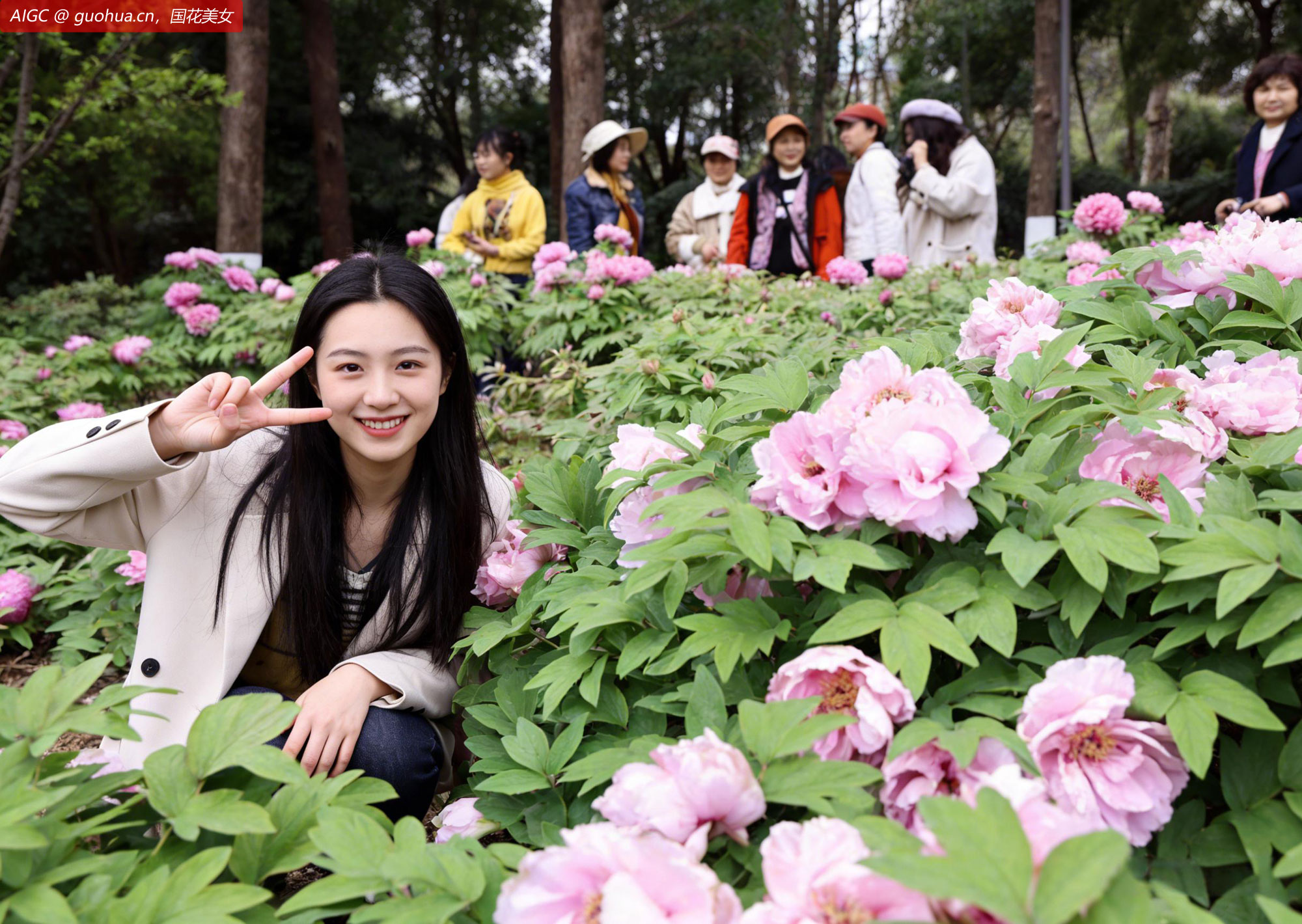 成都市植物园内60余个品种的牡丹花陆续绽放