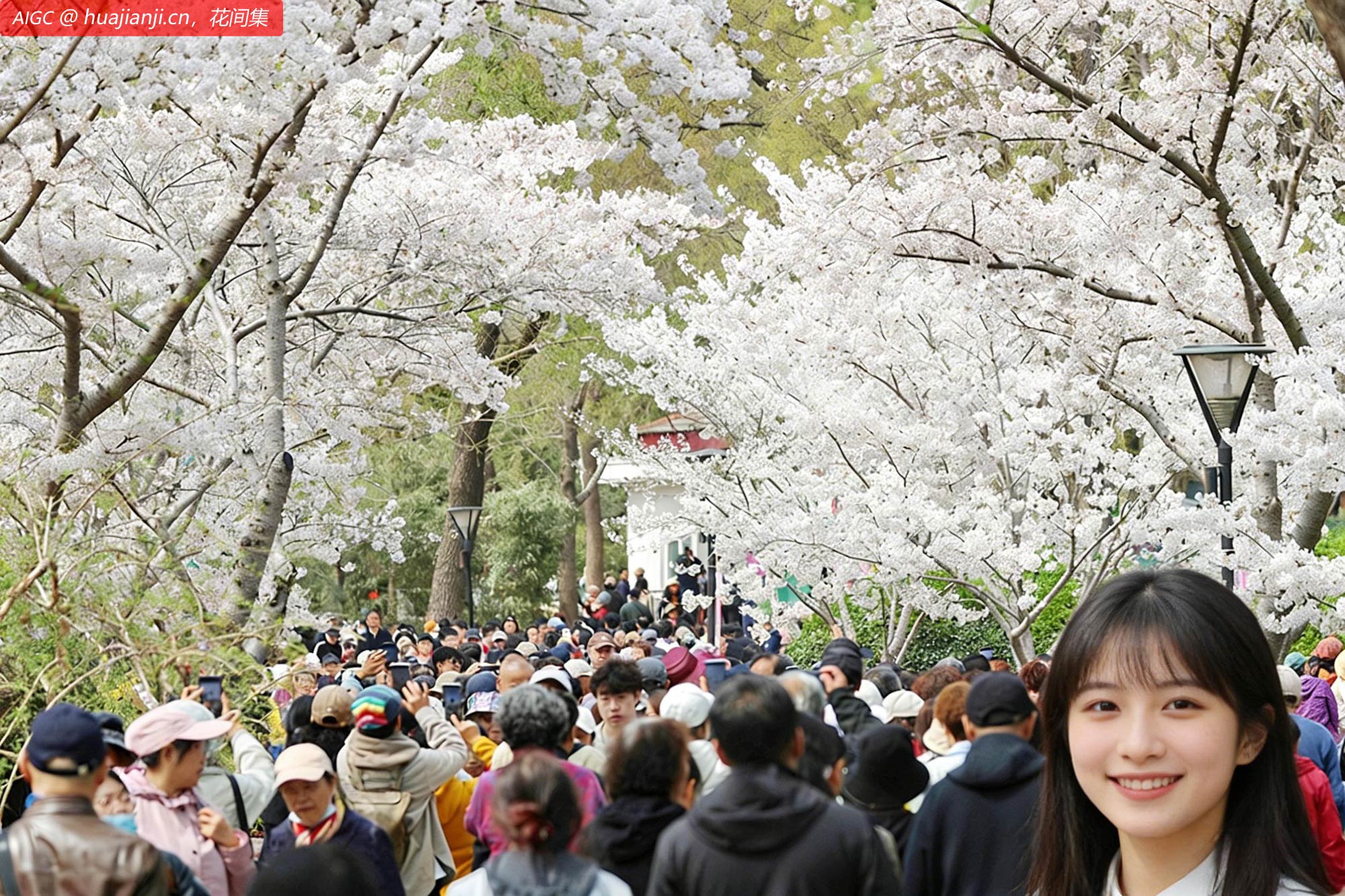 北京玉渊潭公园樱花进入最佳观赏期