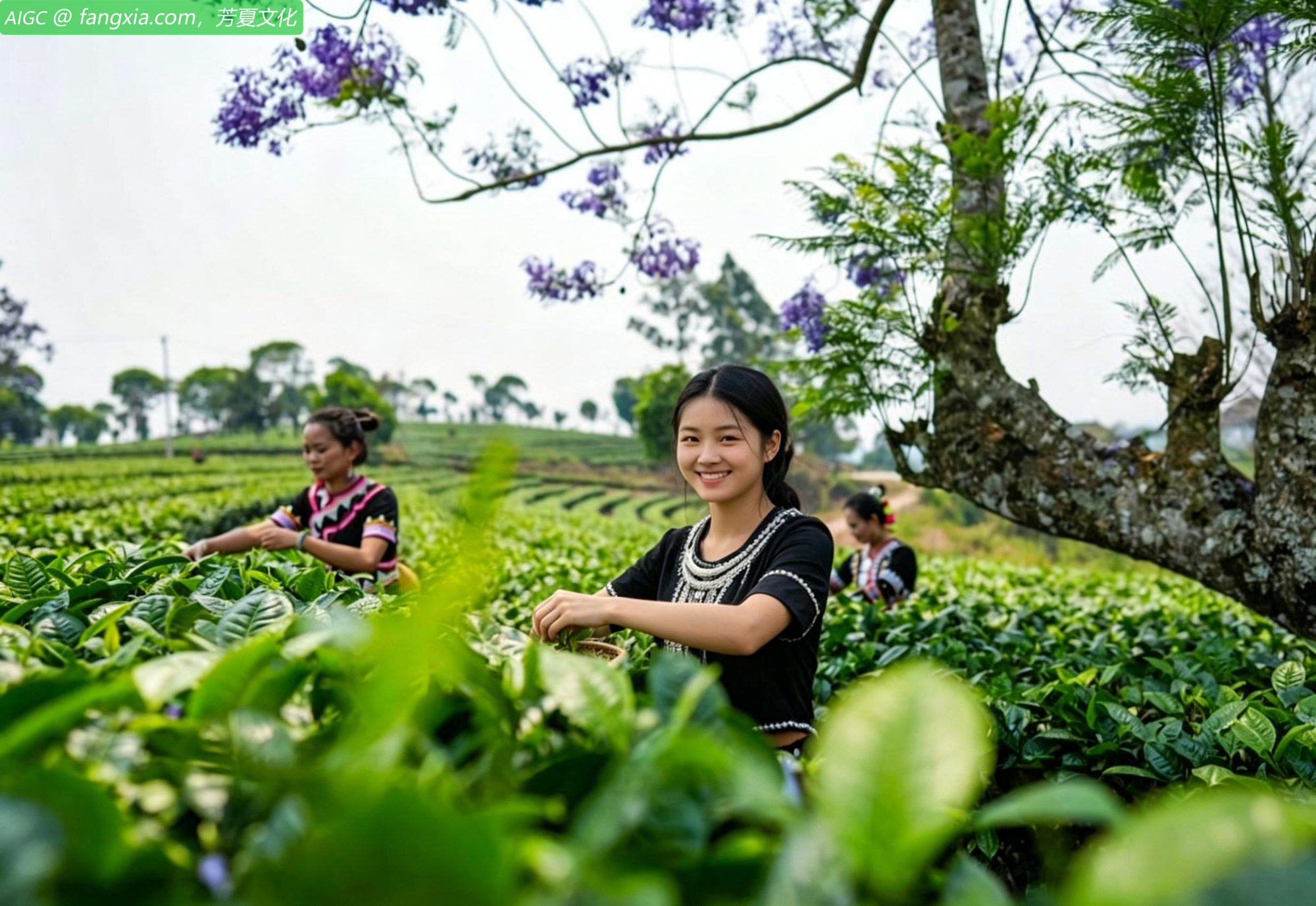云南省普洱市思茅区迎来春茶采摘季