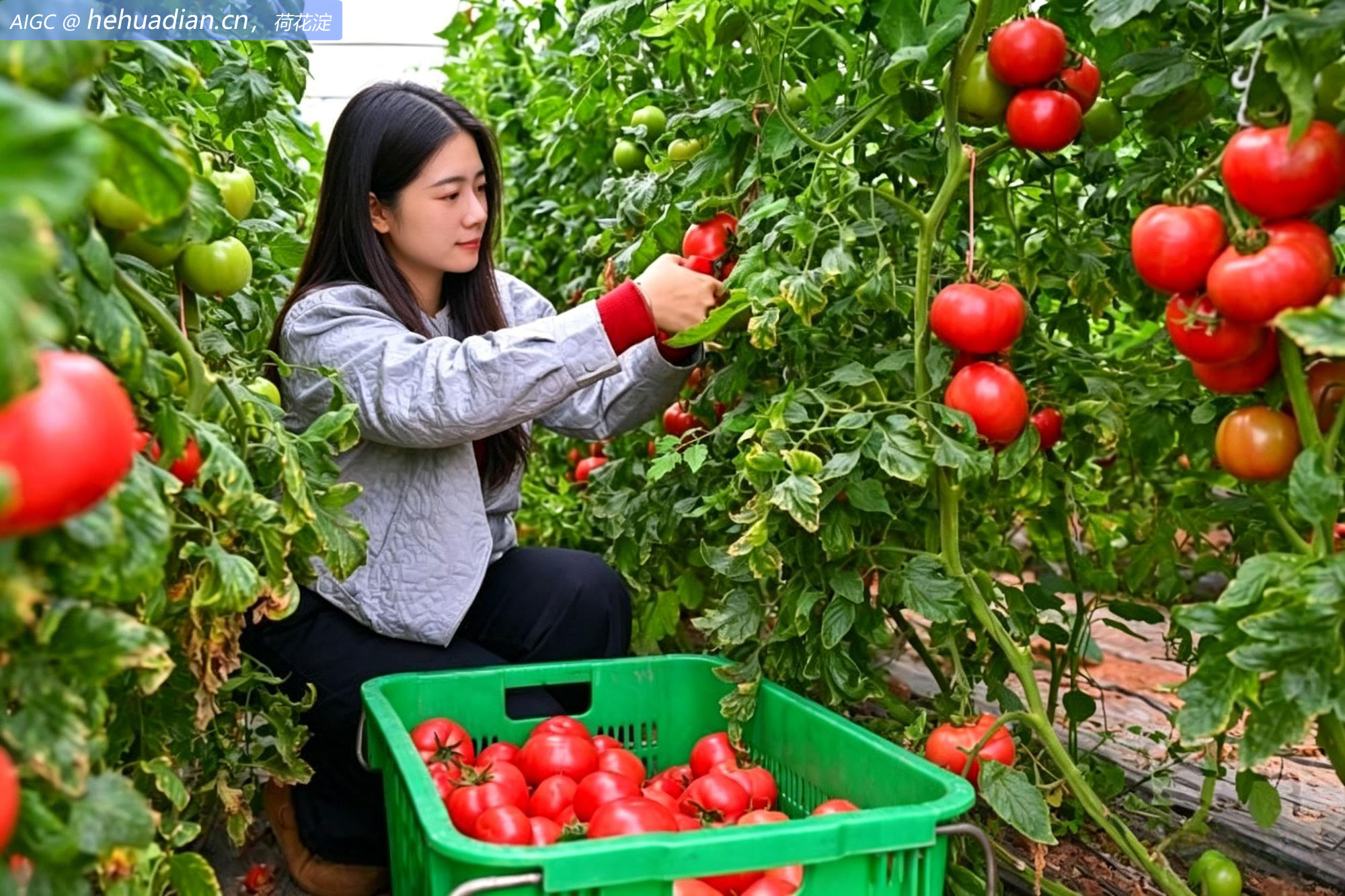 四川省眉山市仁寿县钟祥镇碾米村，村民正在采摘番茄