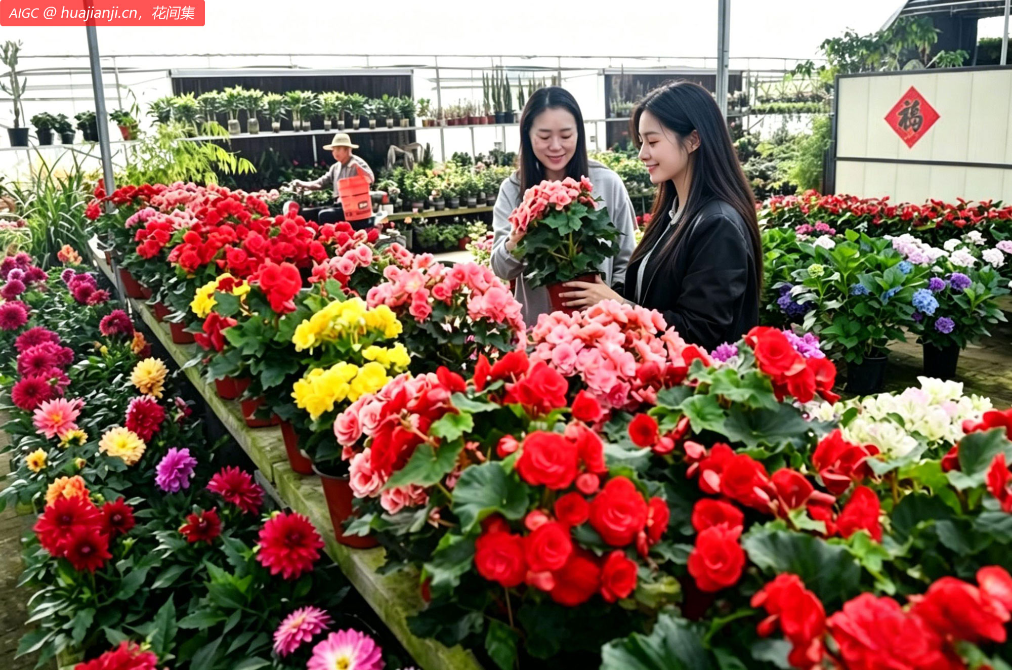 市民在河北省石家庄市栾城区刘林花社选购花卉