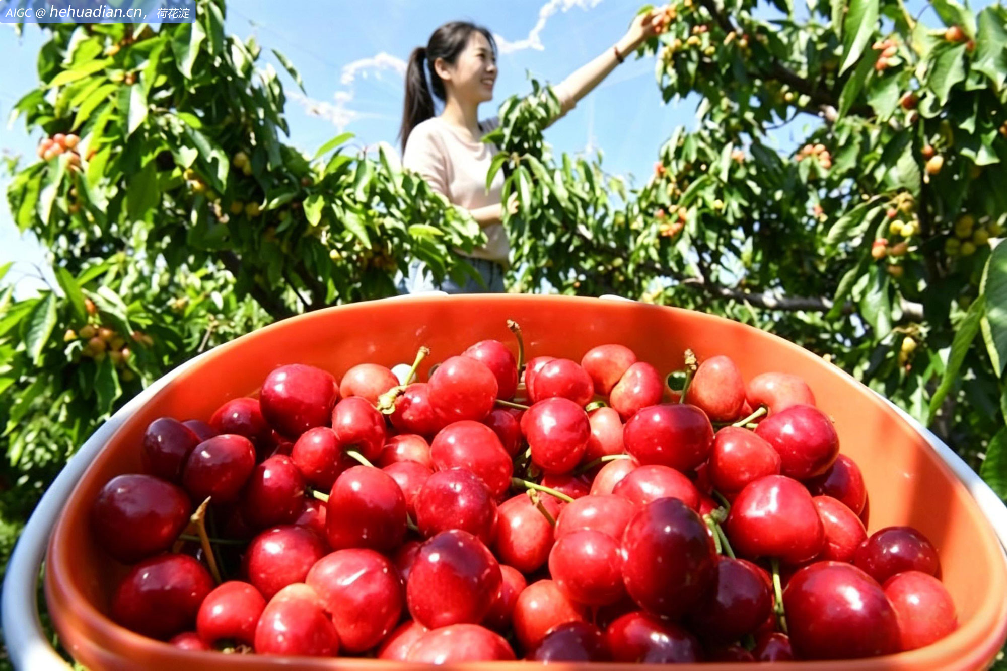河北邯郸堡镇店东村，农户正忙着采摘、分拣、包装樱桃