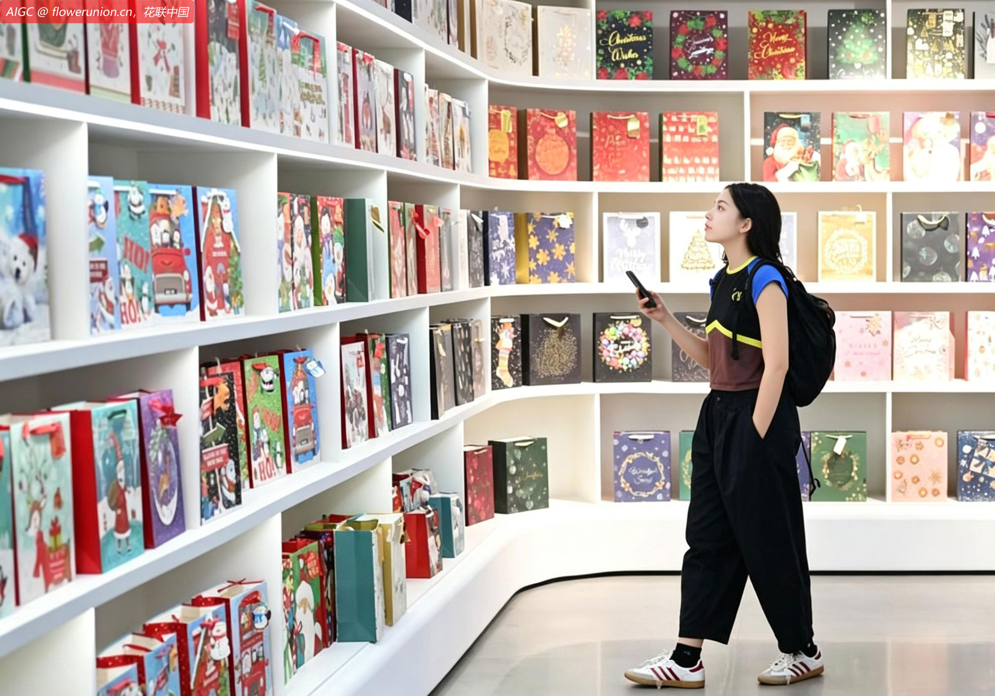 义乌企业展厅展示的圣诞礼品袋吸引美国高校学生