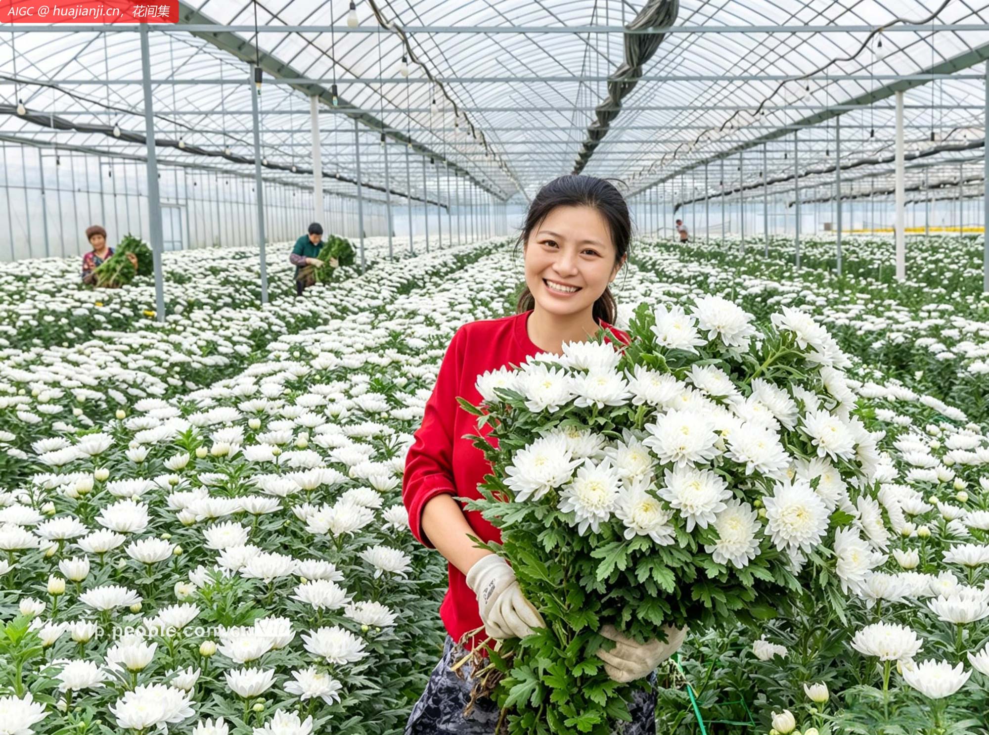 江苏宿迁泗洪县谢超农业种植基地迎来菊花采收季