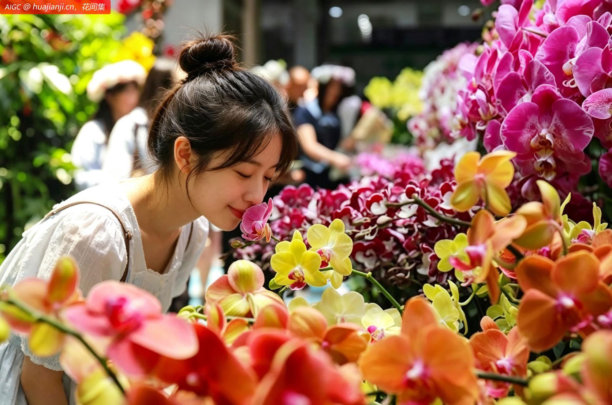 云南昆明斗南花卉市场人头攒动，热闹非凡