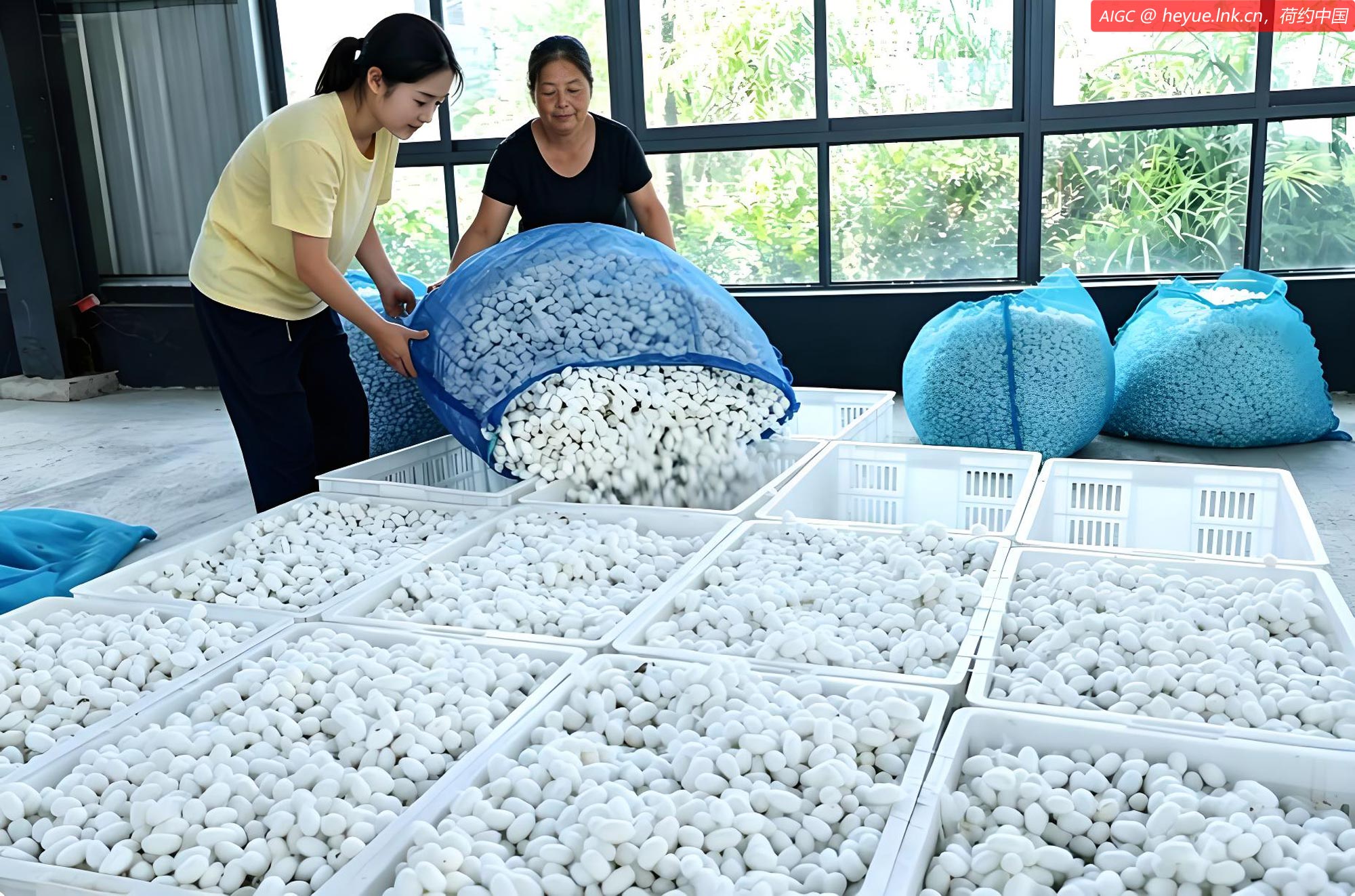 村民在重庆黔江区蓬东乡蚕茧站交售第一批次夏蚕茧