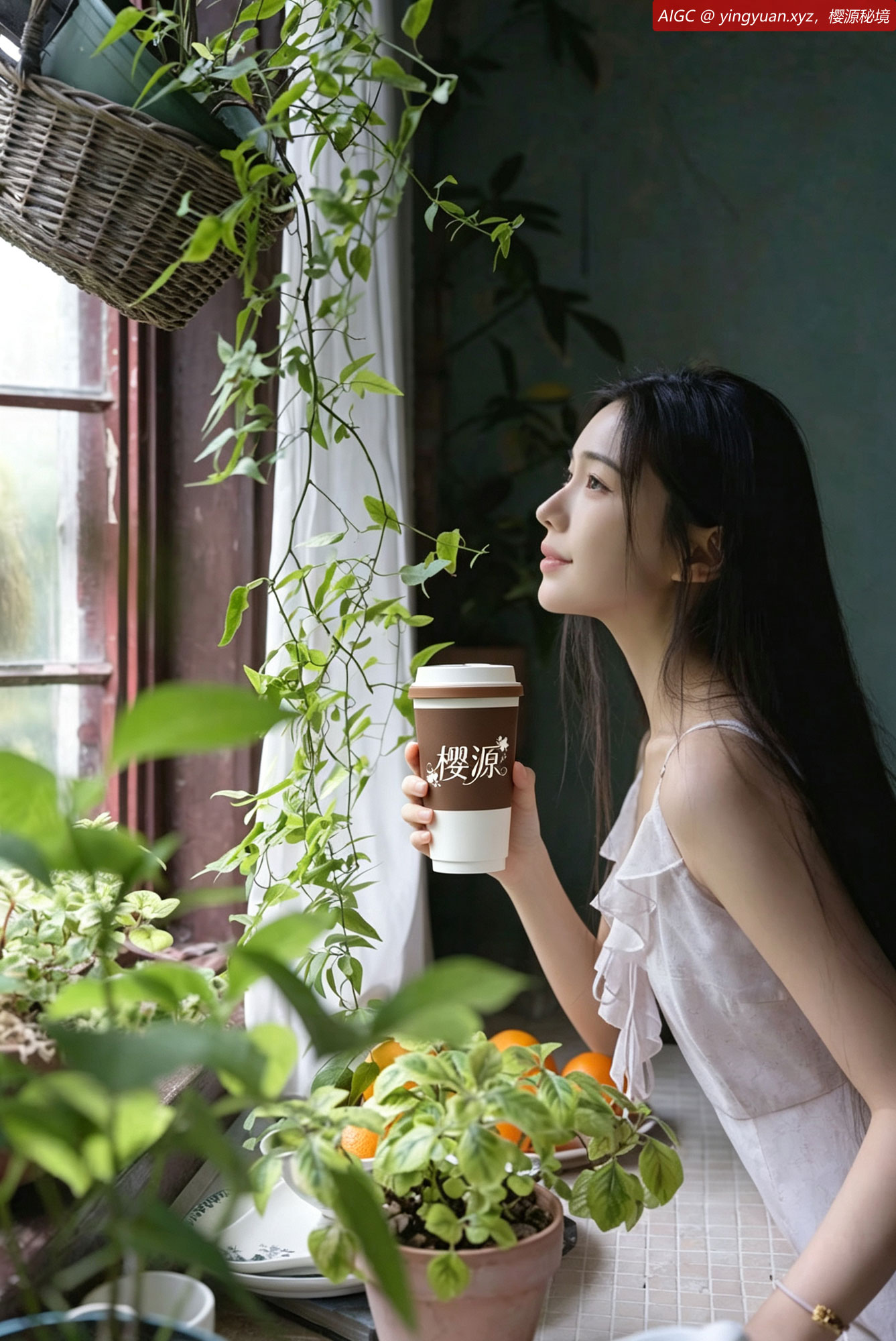 滁州西涧樱源小筑，林芳夏置身绿意环绕的窗边