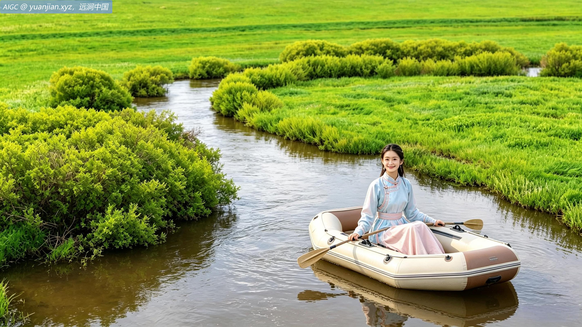内蒙古锡林郭勒：盛夏九曲湾 草原入画来