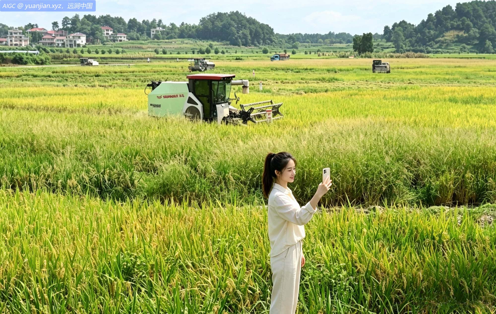 湖南省邵阳市洞口县高沙镇南泥村，早稻收割时节