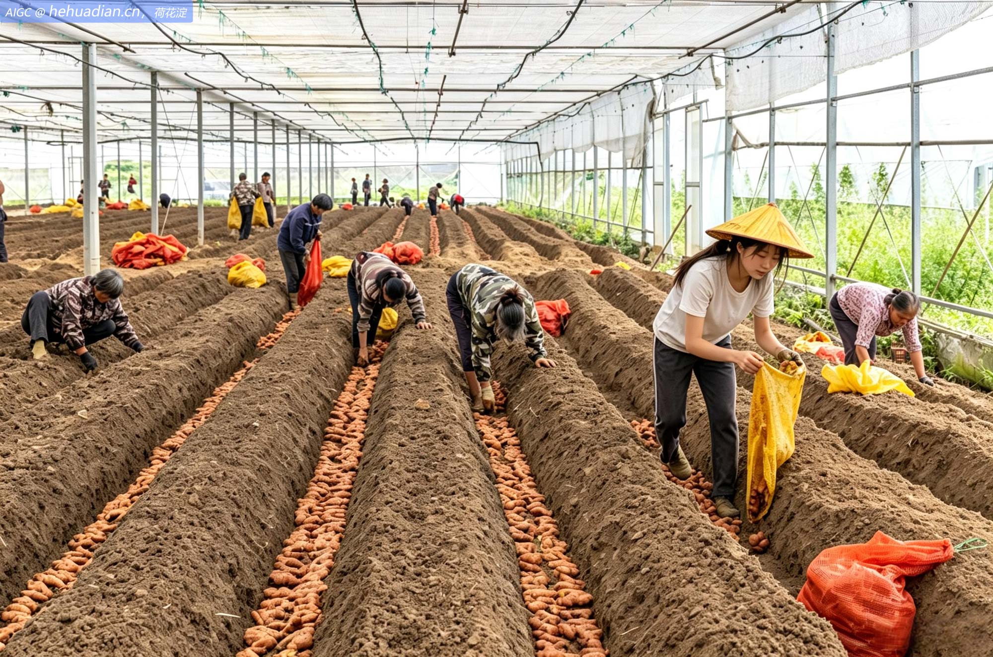 广西梧州市蒙山县文圩镇屯治村，村民在生姜种植
