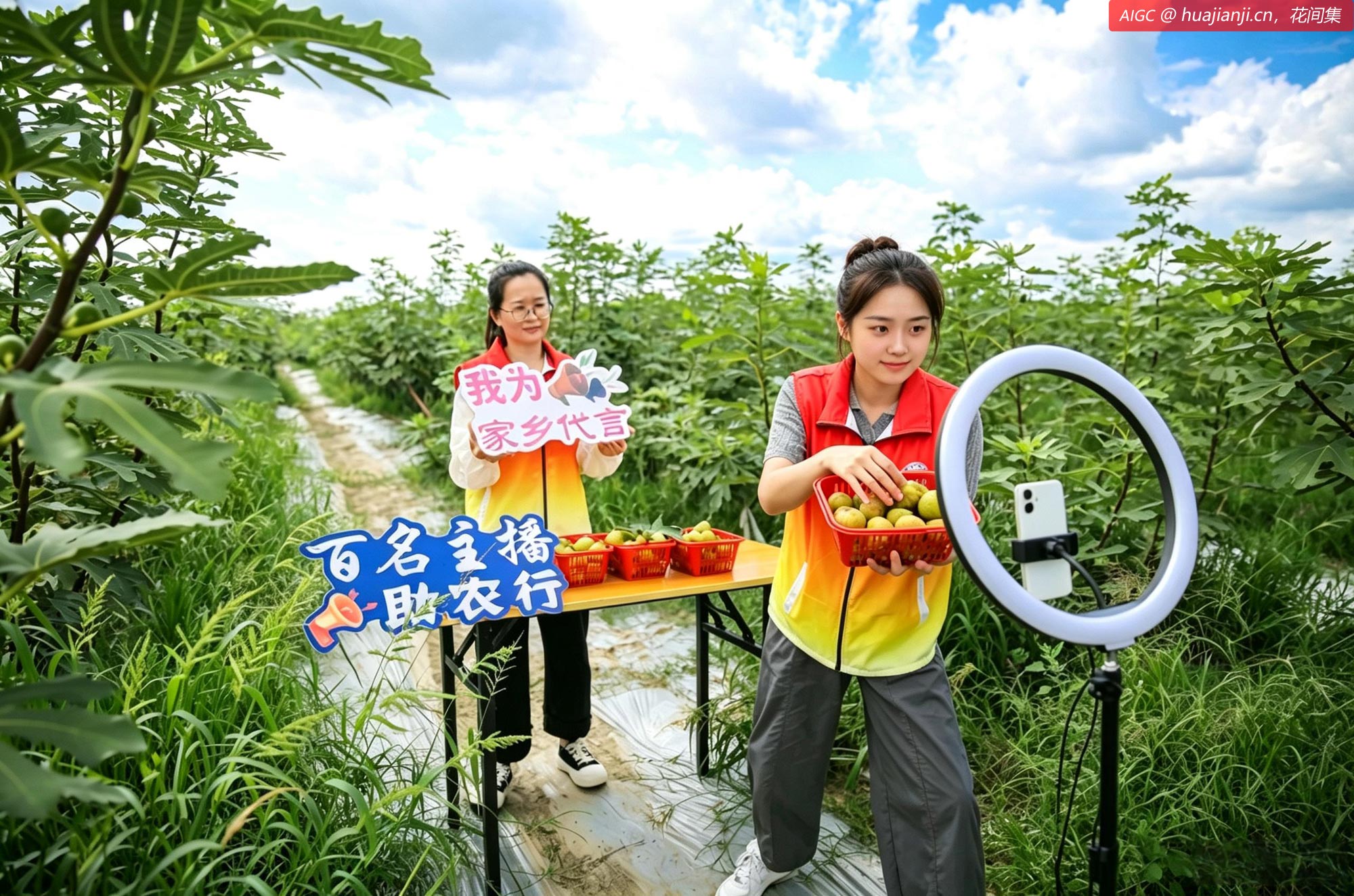 江苏省如皋市凌青村，青年村干部直播推介无花果