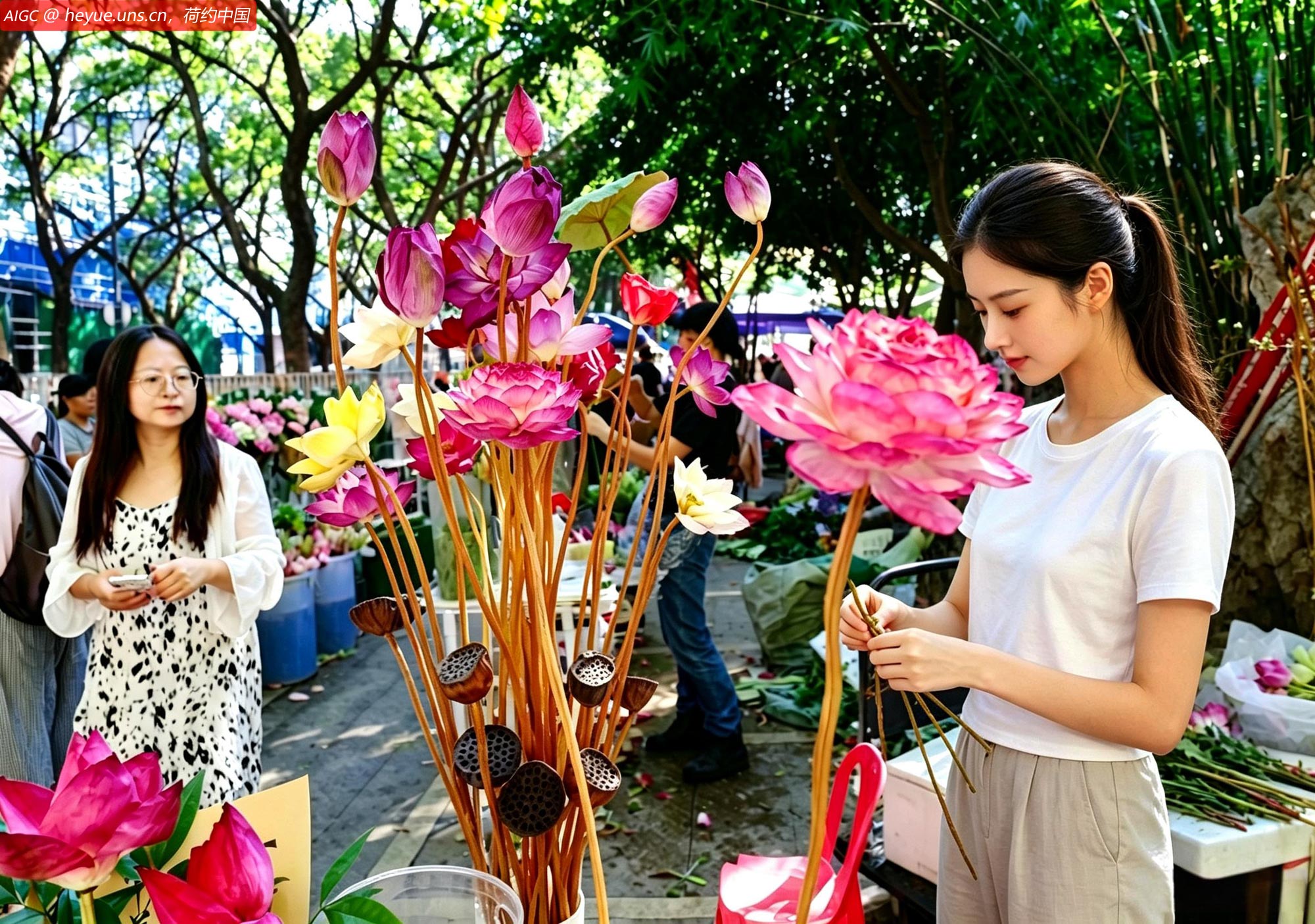 江苏省苏州市姑苏区白塔公园“荷花市集”