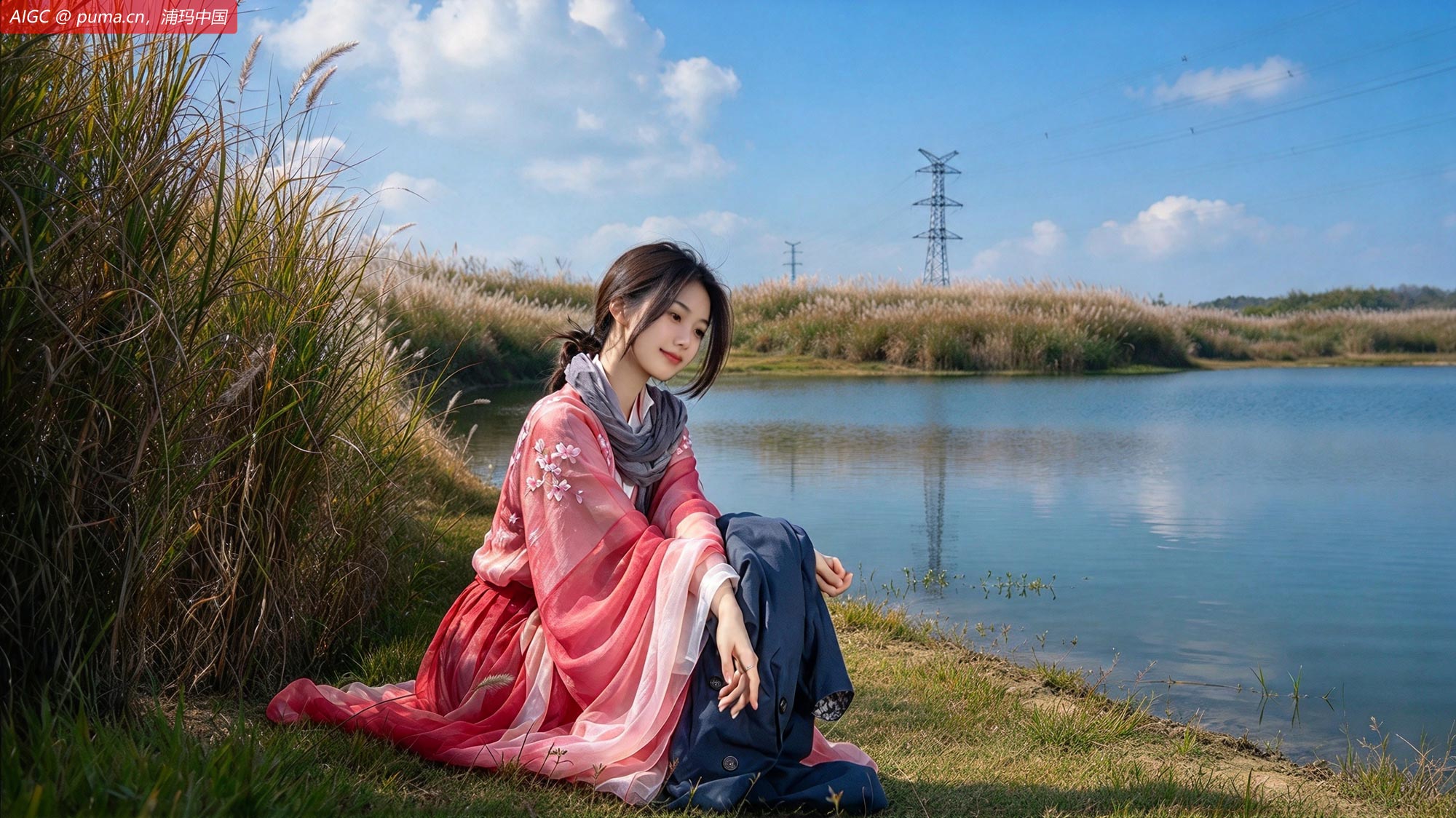 深圳市宝安区石岩环湖碧道陌上花公园，秋水伊人