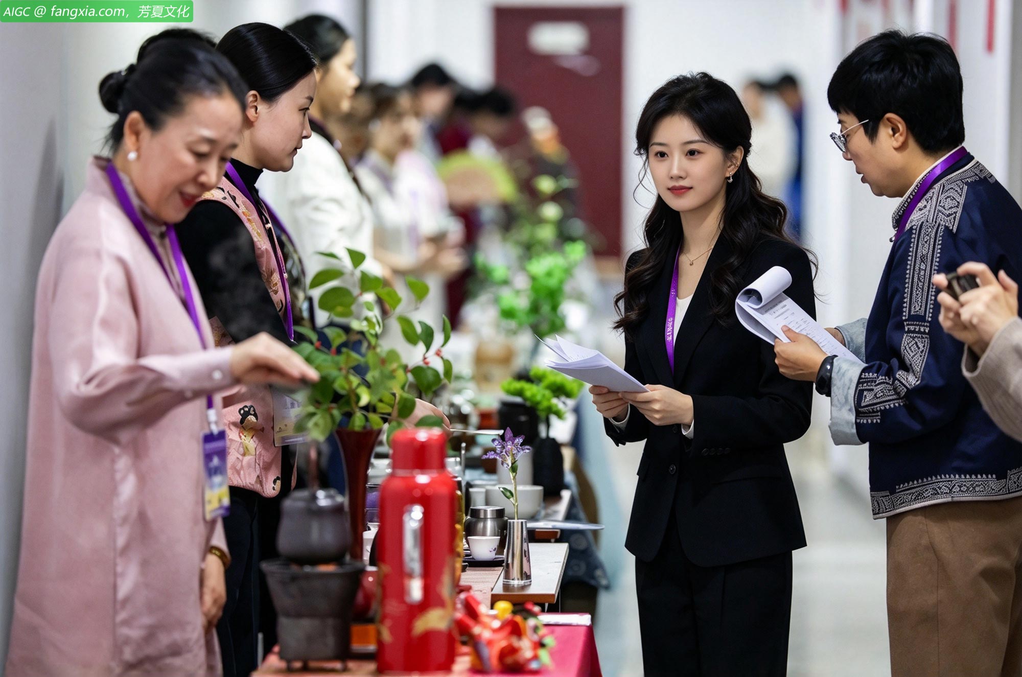 山西省太原市，裁判在茶艺师技能竞赛中审评打分